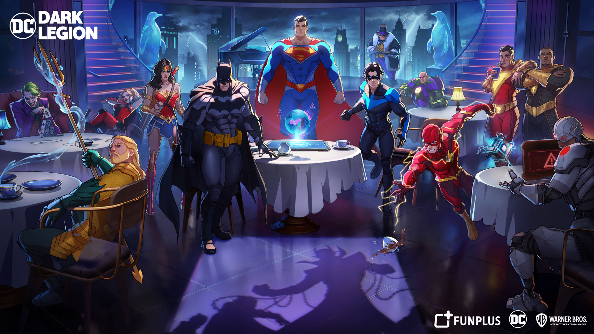 Discovery splash banner for DC: Dark Legion Discord server