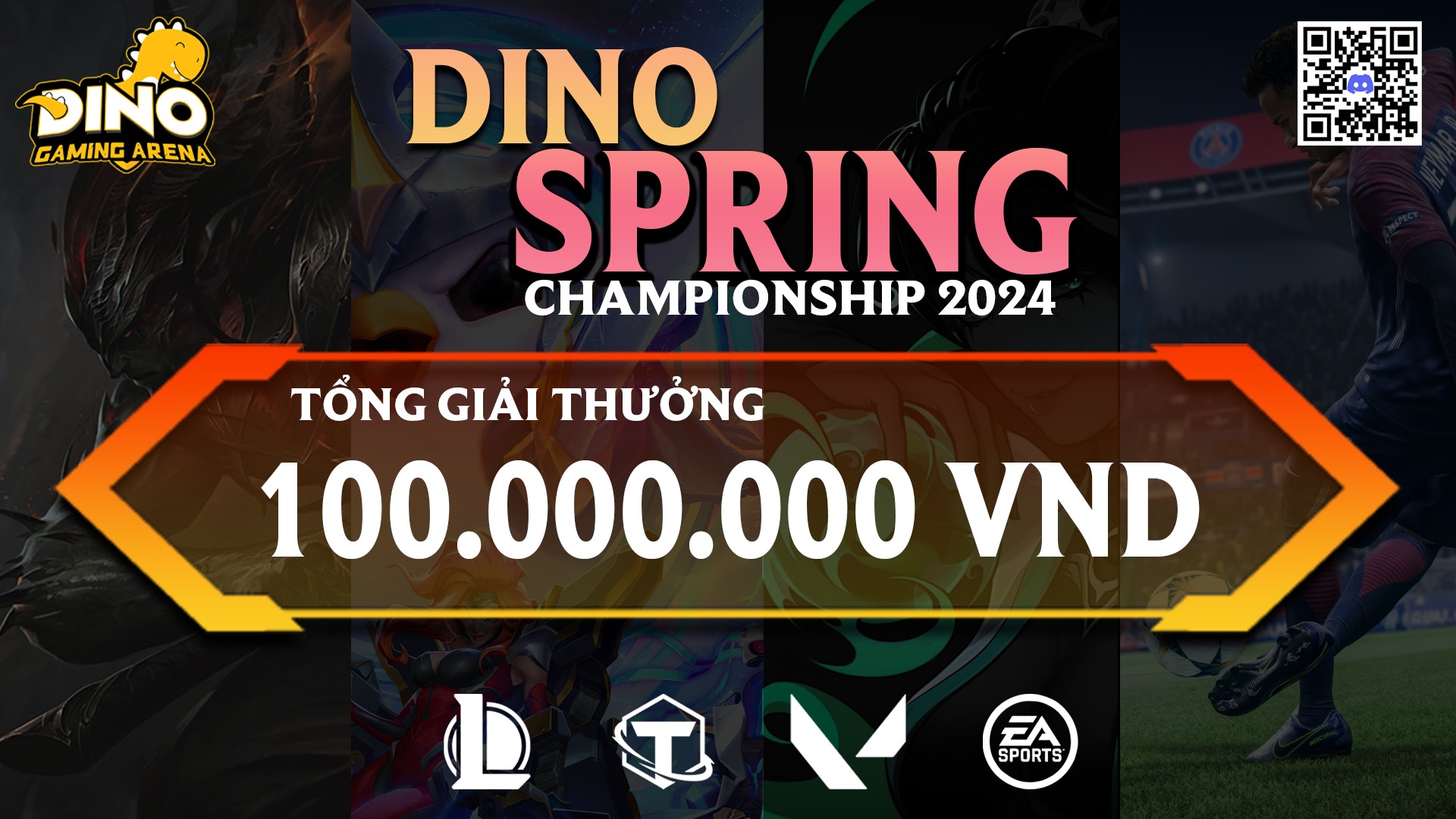 Discovery splash banner for DINO GAMING Discord server