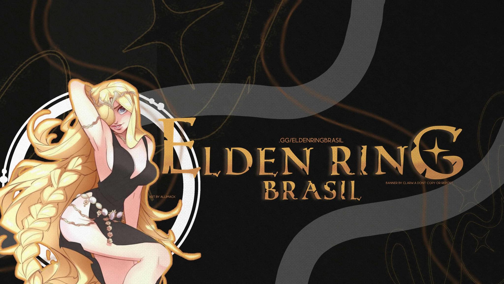 Discovery splash banner for Elden Ring Brasil ┃Nightreign・Dark Souls・ Amigos・Call・Ativo 24/7・Conversa・Mods Discord server