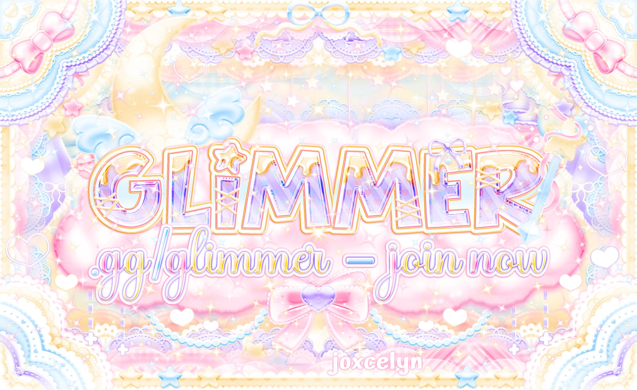 Discovery splash banner for ౿ ׂ ۪ glimmer ֹ 🎀 ◞ ₊˚ Discord server
