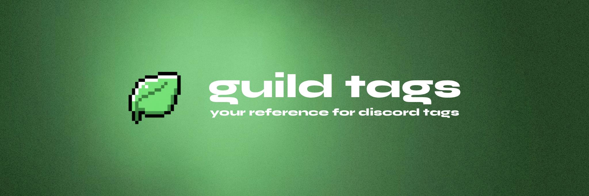 Discovery splash banner for Guild Tags | 80,000+ Tags Discord server