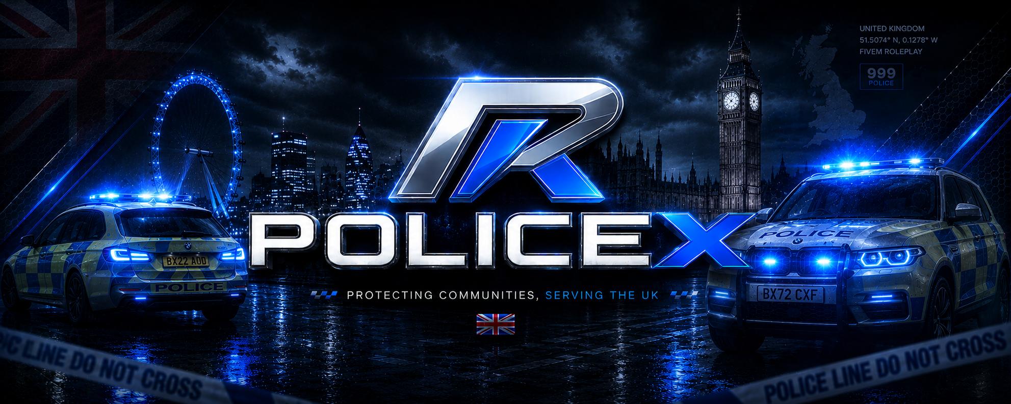 Discovery splash banner for PoliceX┃FiveM Discord server