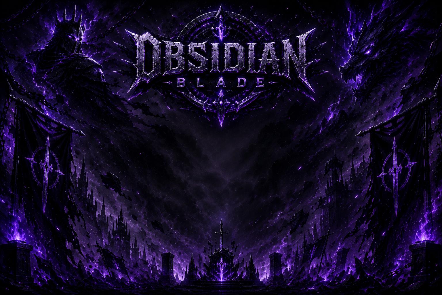 Discovery splash banner for Obsidian Blade | AOTR Discord server
