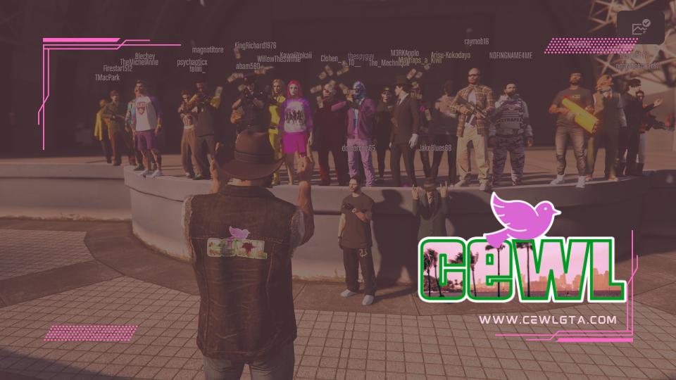 Discovery splash banner for CEWL Grinders Utd - GTA Online Friendly Crew Discord server