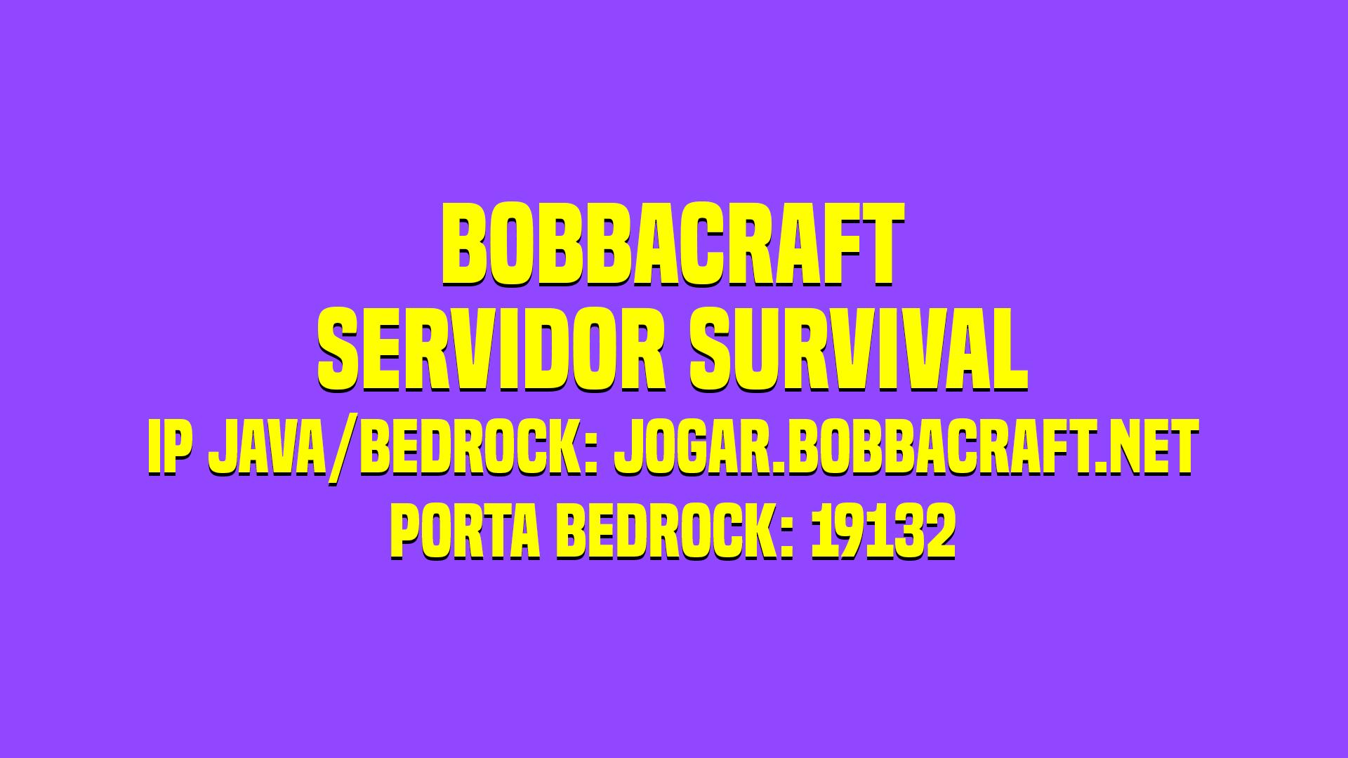 Discovery splash banner for Bobbacraft - Servidor Survival de Minecraft Java e Bedrock Brasileiro Discord server