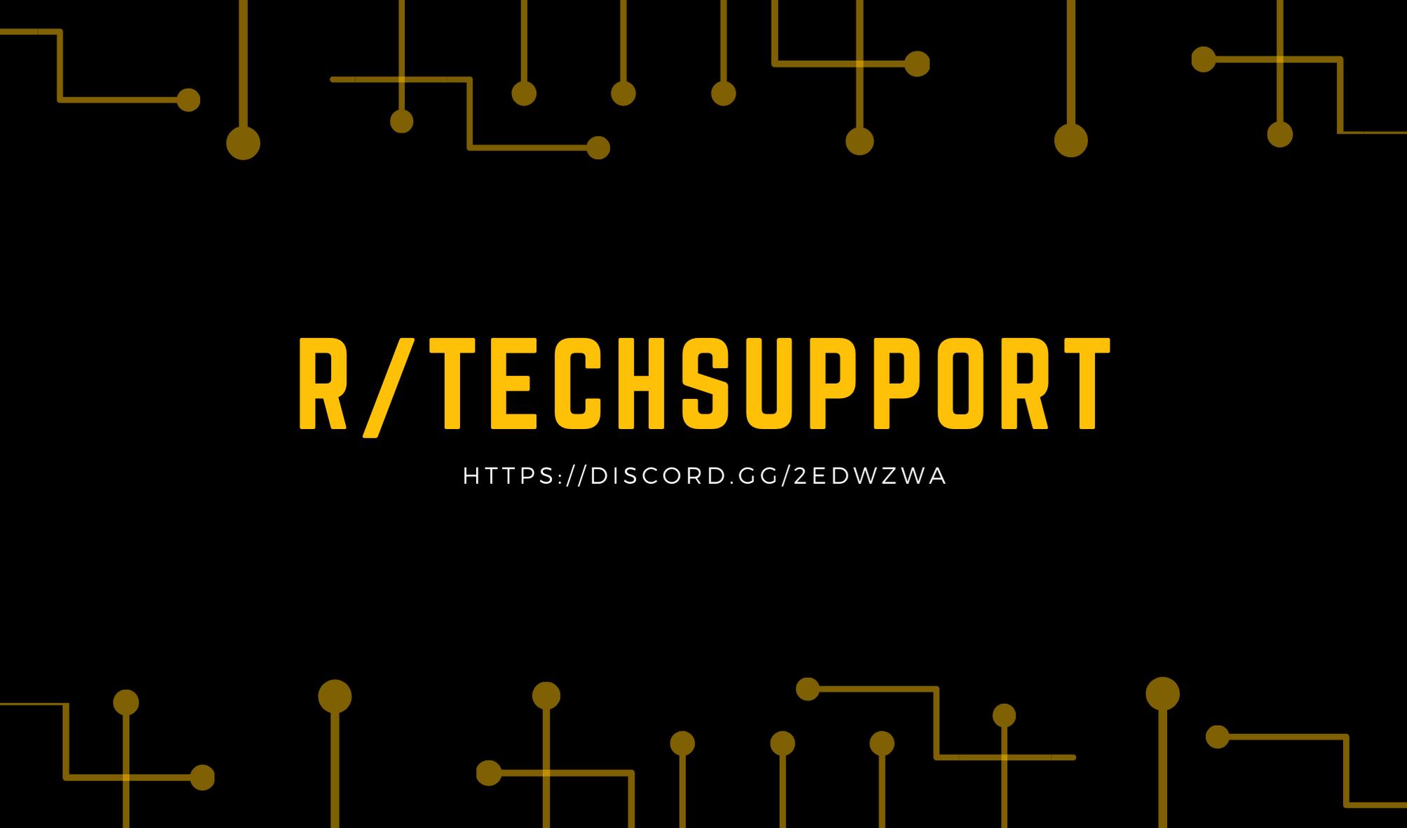 Discovery splash banner for r/TechSupport Discord server