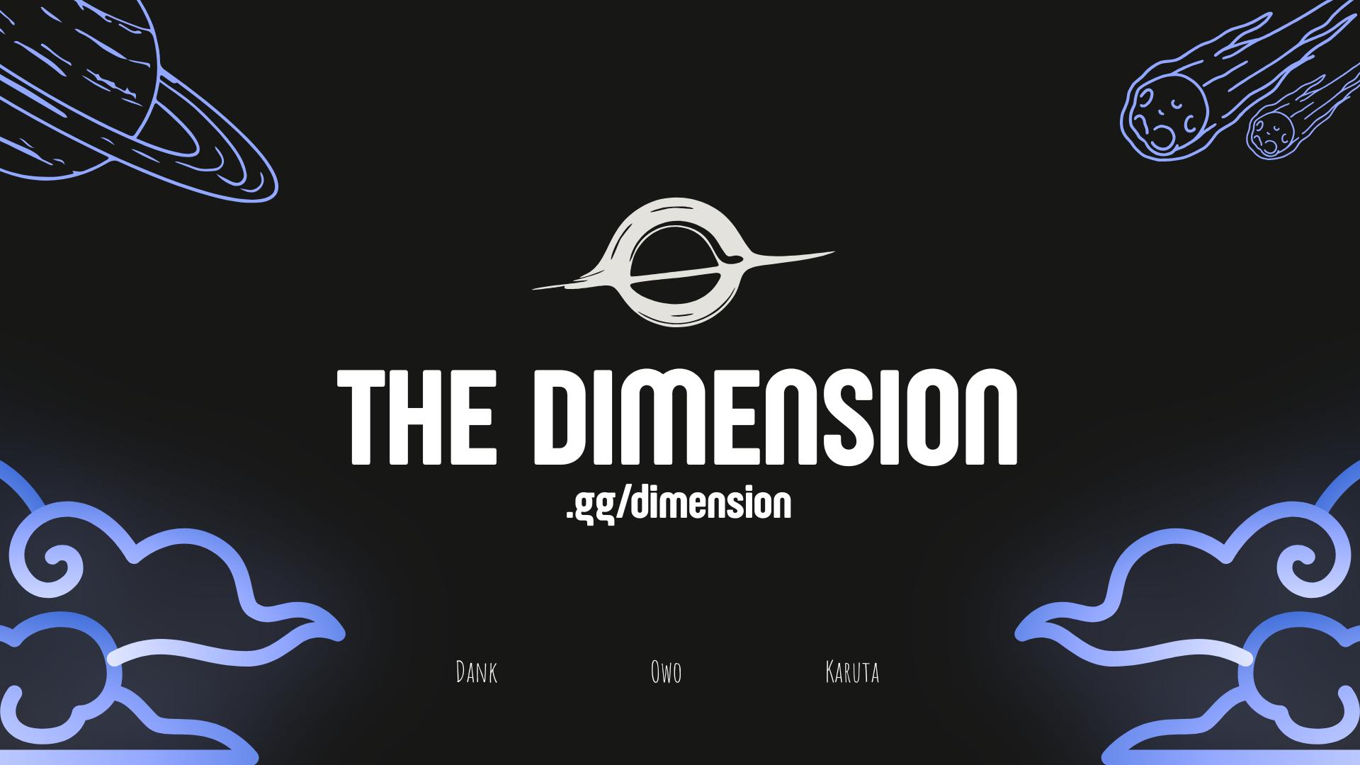 Discovery splash banner for The Dimension | .gg/dimension Discord server