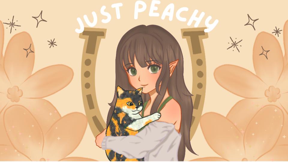 Discovery splash banner for Just Peachy's Hangout♡ Discord server