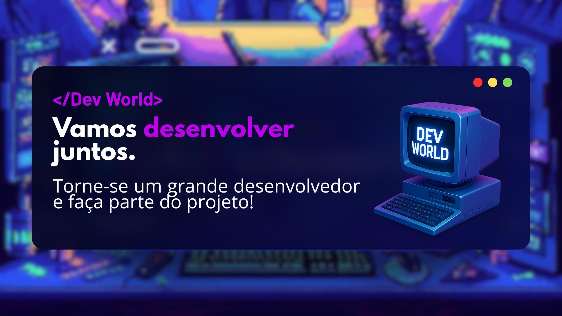 Discovery splash banner for Dev World Discord server