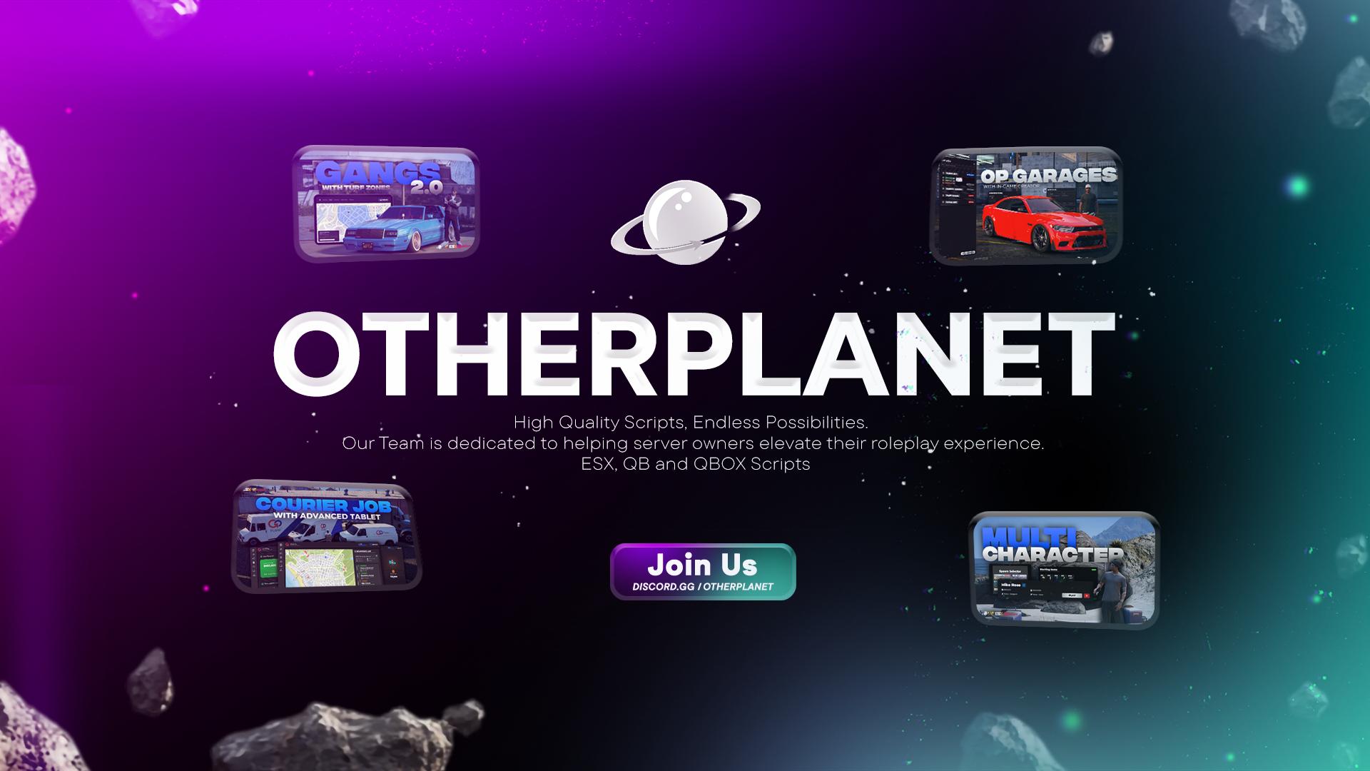 Discovery splash banner for OTHERPLANET Discord server